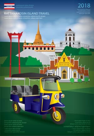 Poster du lịch thái lan file EPS và AI mẫu K4