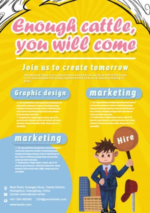 Poster tuyển dụng nhân sự mẫu S18 file PSD