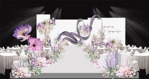 Backdrop chụp hình đám cưới tone màu trắng mẫu 39 file PSD