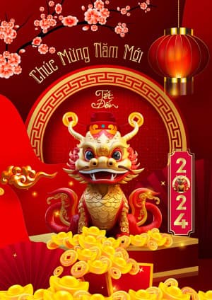 Poster Tết cổ truyền năm con rồng mẫu T69 EPS