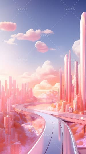 Background 3D thành phố file PNG mẫu JP105