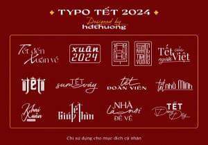 Bộ typo tết 2024 thiết kế bởi hdthuong - File PSD