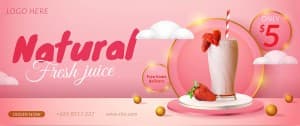 Banner quảng cáo sinh tố trái cây file vector mẫu số 714