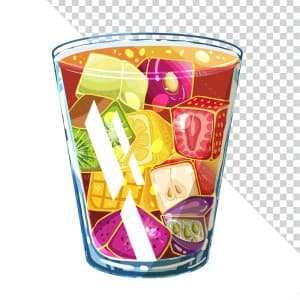 Hình ảnh cốc trà hoa quả file PNG mẫu JP8