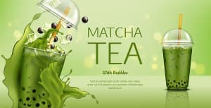Banner quảng cáo matcha trân châu file vector mẫu DE123