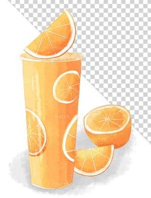 Hình ảnh cốc nước cam file PNG mẫu JP22