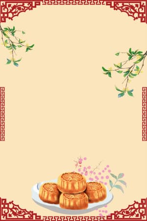 Background trung thu với bánh nướng H14 file PSD