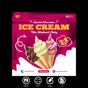 Poster quảng cáo kem ốc quế file EPS và AI mẫu GR105