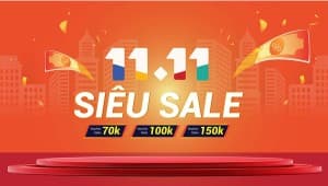 Banner siêu sale 11.11 sàn thương mại điện tử file vector mẫu số 417