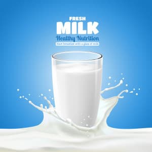 Poster cốc sữa trắng với nền xanh da trời A55 file vector EPS