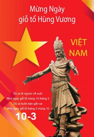 Poster mừng giỗ tổ Hùng Vương 10-3 mẫu 52 file AI