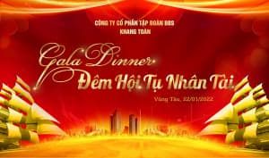Backdrop gala dinner chào năm mới mẫu 018 - File Corel