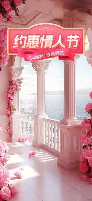 Poster ngày valentine khung cảnh lãng mạn file PSD mẫu số 608