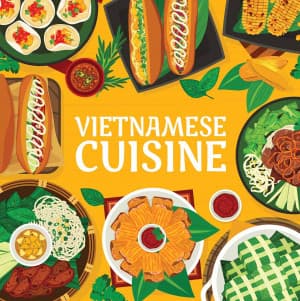 Poster quảng bá ẩm thực việt nam file EPS và AI mẫu D28