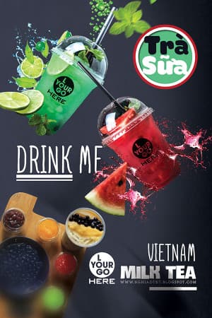 Poster quảng cáo nước ép file PSD mẫu TS005