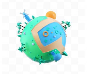 Hình ảnh trái đất xanh 3D mẫu 17 file PNG và C4D - Mã 544