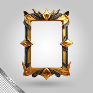Khung kim loại 3D viền vàng gold file PSD - mẫu số 415