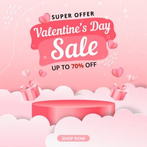 Poster bục trưng bày sản phẩm dịp valentine file EPS và AI mẫu V32