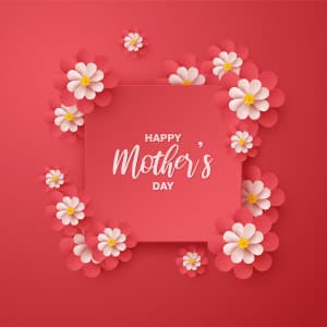 Banner chúc mừng ngày của mẹ nền đỏ file EPS