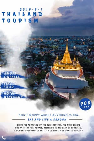 Poster du lịch thái lan file PSD mẫu K45
