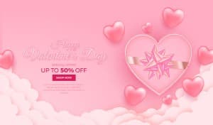 Banner sale ngày lễ tình nhân file vector mẫu BV78