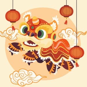 Hình ảnh con kỳ lân đang bay file vector mẫu KL84