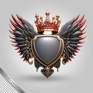 Khung kim loại 3D vương miệng viền vàng gold file PSD - mẫu số 102