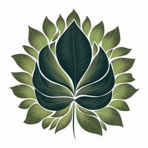 Hình minh họa lá bồ đề cách điệu file vector mẫu số 362