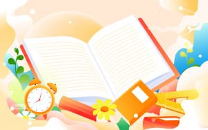 Hình minh họa vở viết cùng các dụng cụ học tập file EPS - mẫu số 493