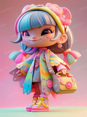 Hình anime nhân vật 3D file JPG mẫu K174