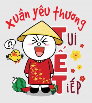 Ảnh hoạt hình tết sum vầy đoàn viên số 21 - Vector