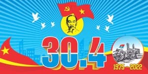 Banner chào mừng ngày lễ 30-4 file CDR mẫu PM784