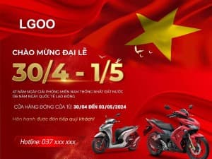 Banner thông báo nghỉ lễ 30/4 - 1/5 file PSD mẫu PM776