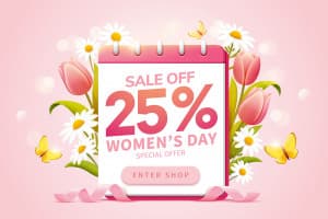 Banner giảm giá 25% ngày quốc tế phụ nữ file EPS