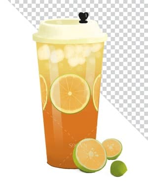 Hình ảnh cốc trà chanh file PNG mẫu JP1